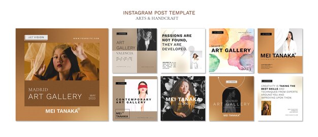 Arts and crafts instagram post template design