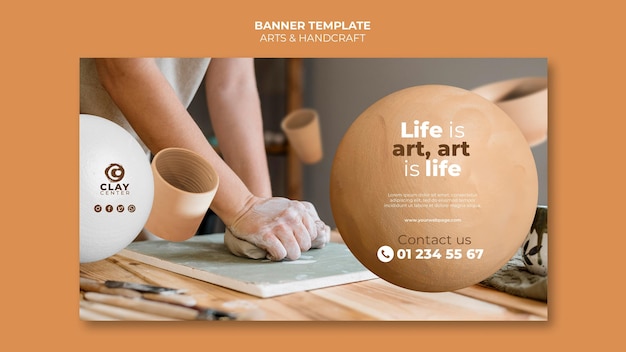 Free PSD arts and handcraft banner template