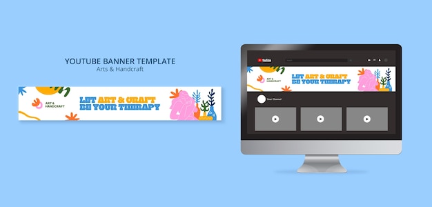 Arts and handcraft event youtube banner template