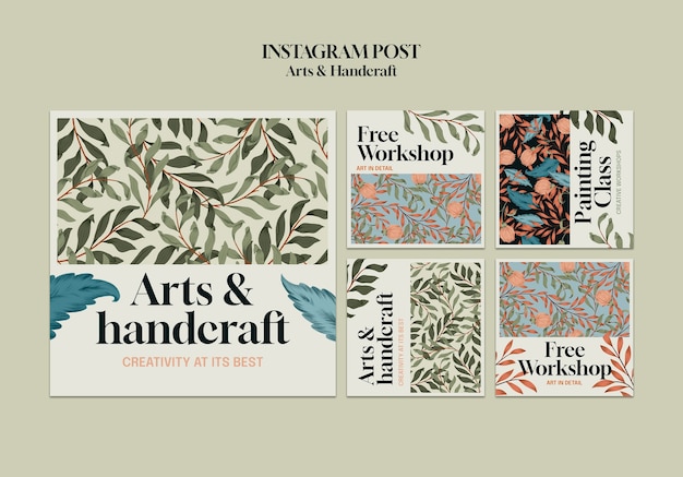 Free PSD arts and handcraft instagram posts