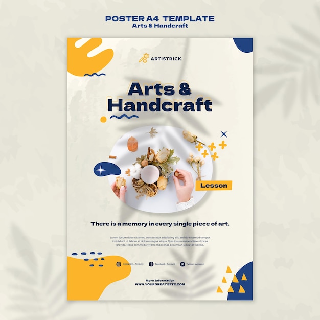 Arts and handcraft poster design template