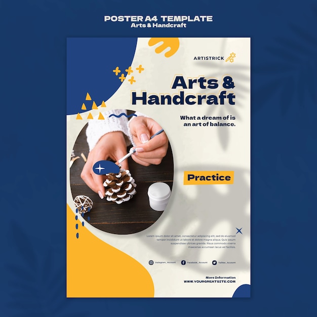 Arts and handcraft poster design template