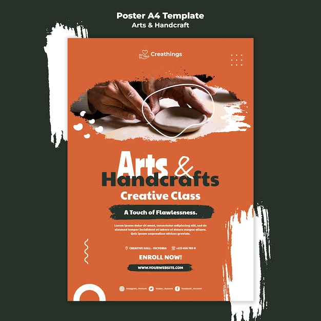 Arts and handcraft poster template