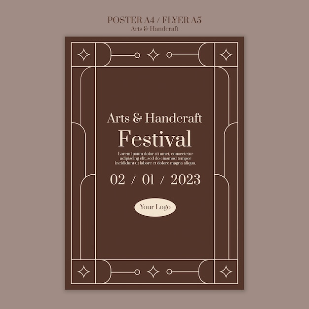 Free PSD arts and handcraft poster template