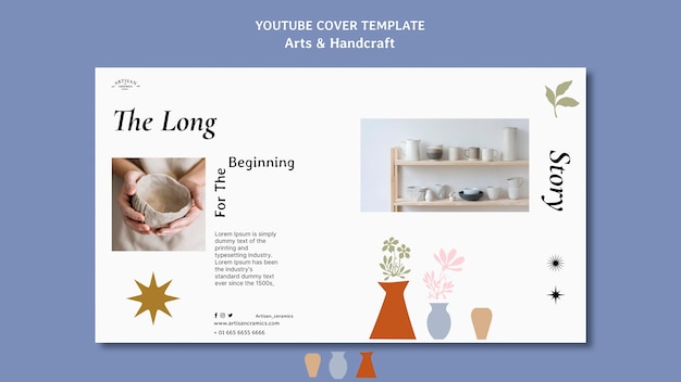 Free PSD arts and handcraft youtube cover template