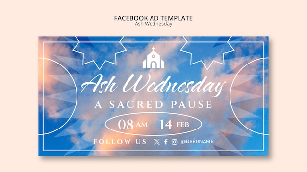 Free PSD ash wednesday celebration facebook template