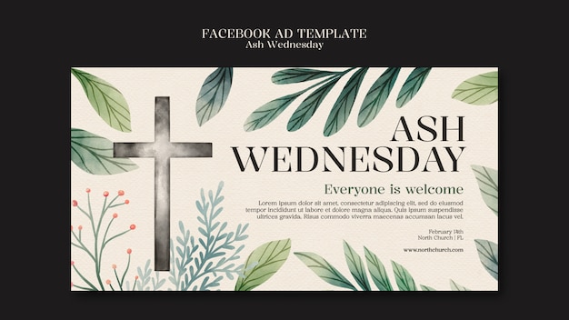 Free PSD ash wednesday celebration facebook template