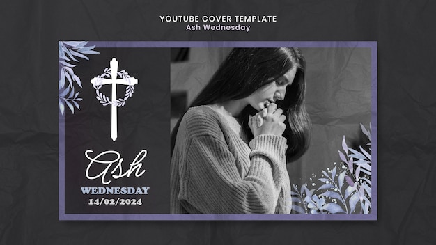 Free PSD ash wednesday celebration  youtube cover