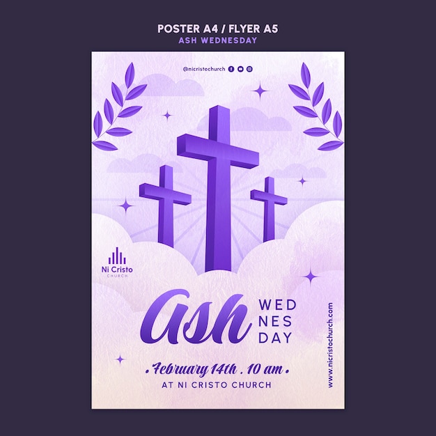 Ash wednesday template design