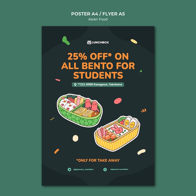 Free PSD asian food print template