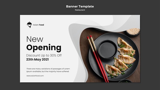 Free PSD asian food restaurant banner template