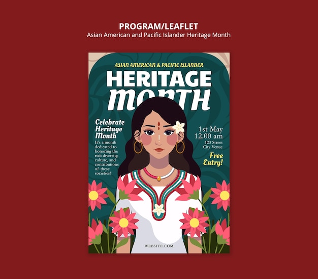 Free PSD asian pacific american heritage month leaflet