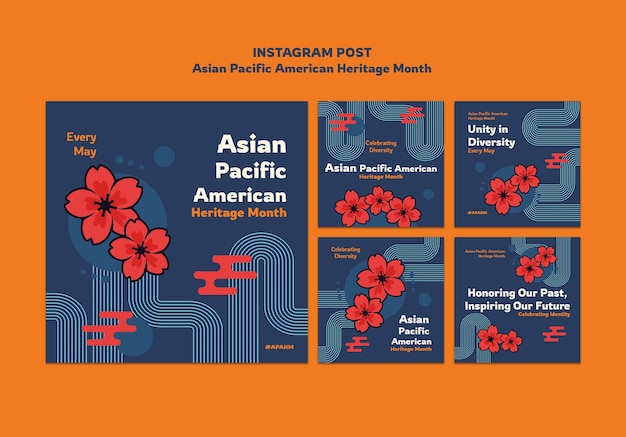 Free PSD asian pacific american heritage month template design