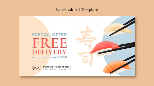 Free PSD asian restaurant facebook template