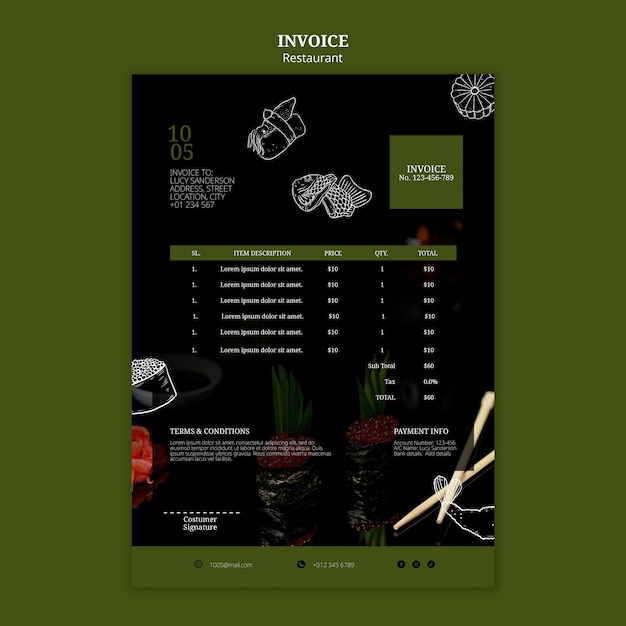 Free PSD asian restaurant  template design