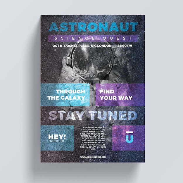 Astronaut flyer template