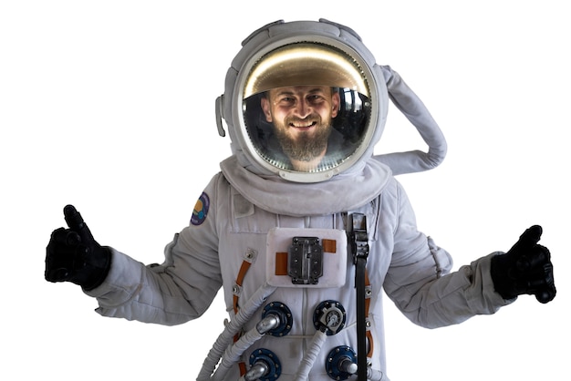 Free PSD astronaut wearing spacesuit