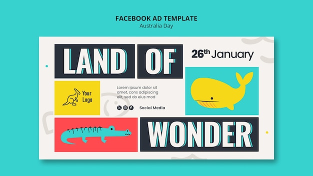 Free PSD australia day celebration  facebook template