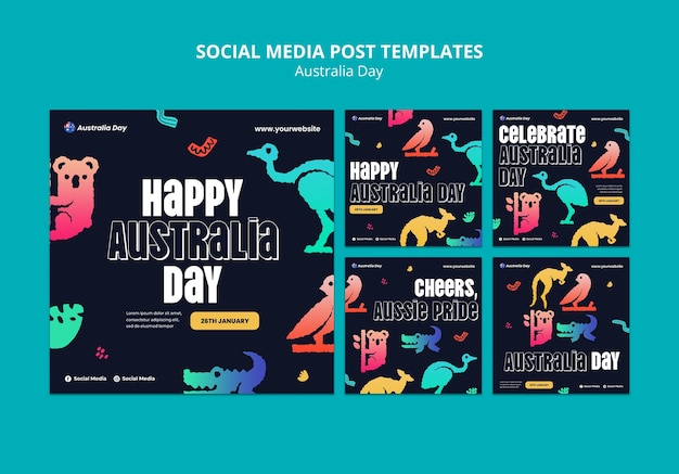 Free PSD australia day celebration  instagram posts