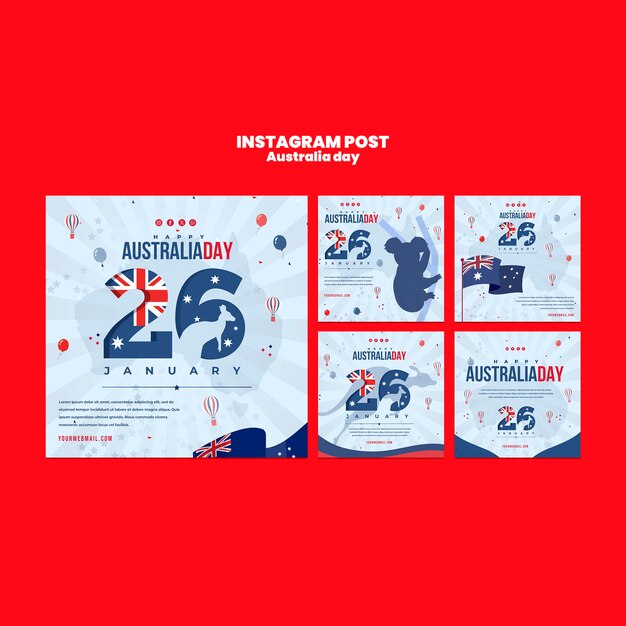 Free PSD australia day celebration  instagram posts