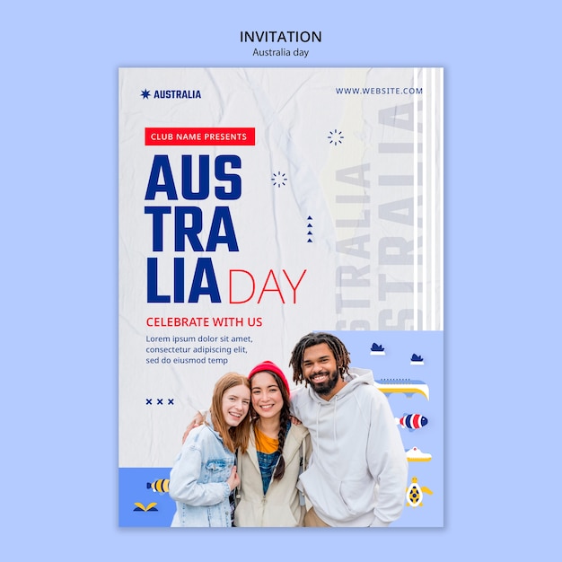 Australia day celebration invitation  template