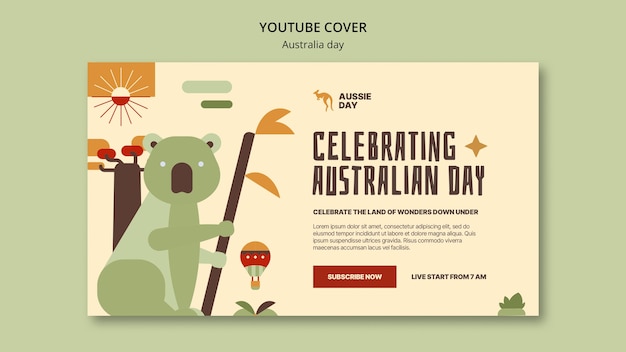 Free PSD australia day celebration  youtube cover