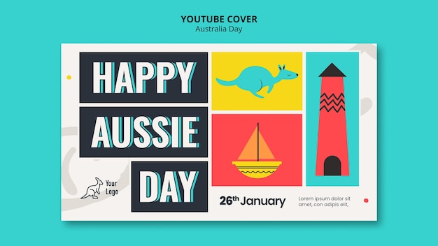 Free PSD australia day celebration  youtube cover