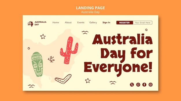 Free PSD australia day template design