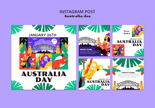 Free PSD australia day template design