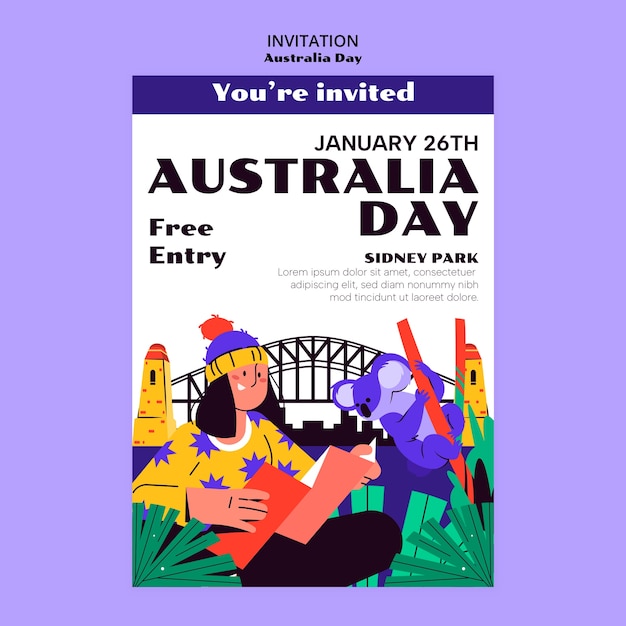 Free PSD australia day template design