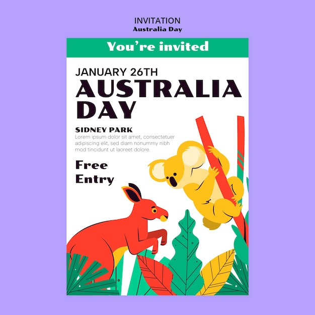 Free PSD australia day template design