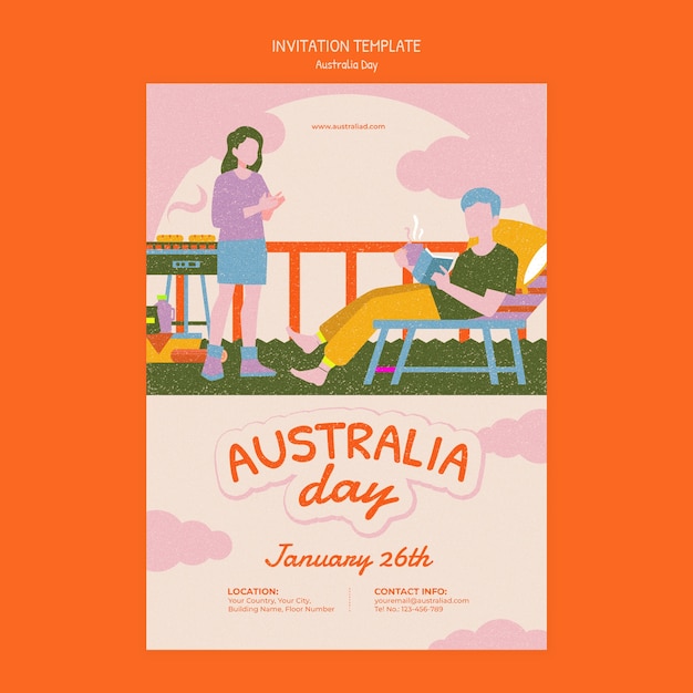 Free PSD australia day template design