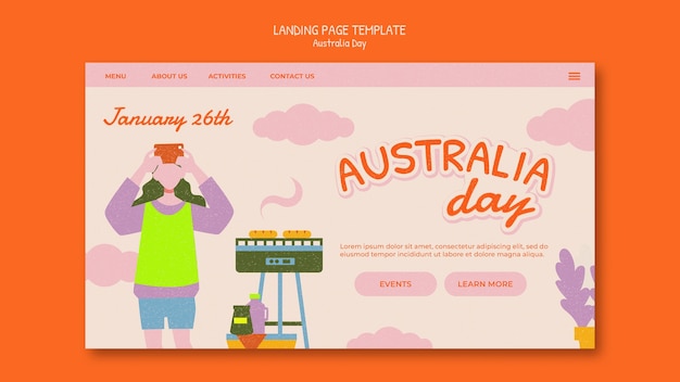 Free PSD australia day template design