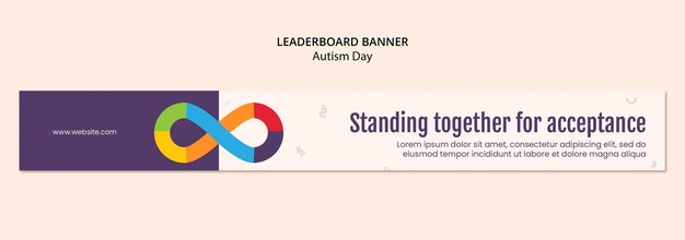 Autism day celebration  banner template