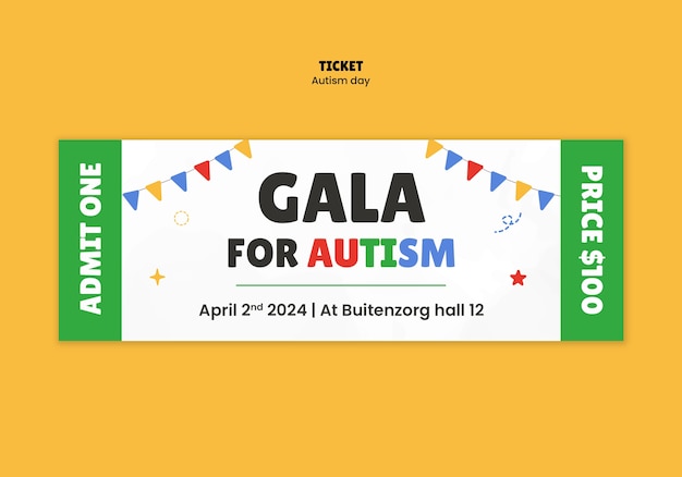 Autism day celebration  ticket template