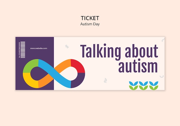 Autism day celebration  ticket template