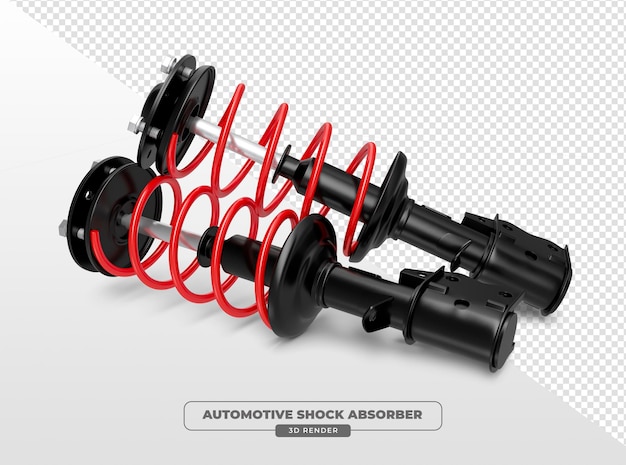 Free PSD automotive shock absorber in 3d render with transparent background