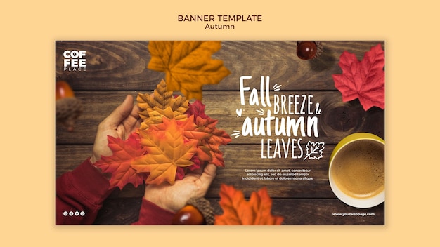 Free PSD autumn banner template theme