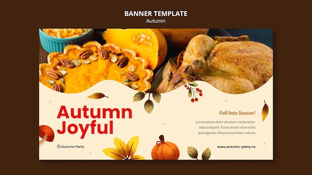 Autumn banner template with photo