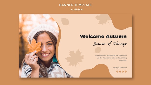 Free PSD autumn banner template