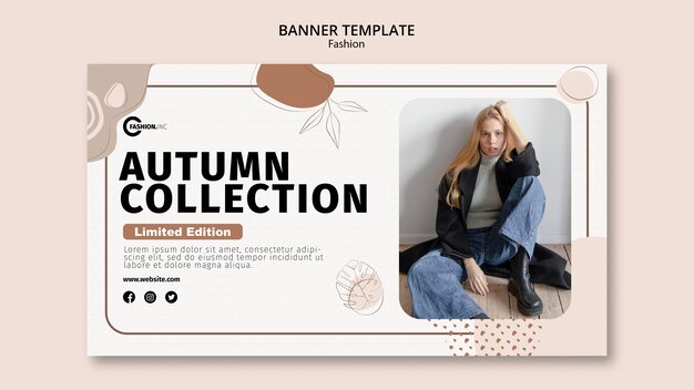 Autumn collection banner template