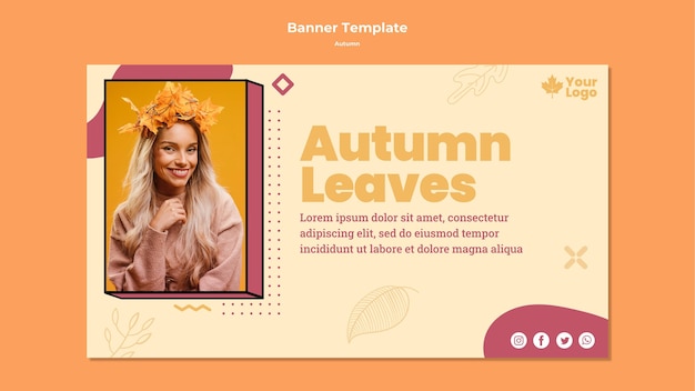 Free PSD autumn concept banner template