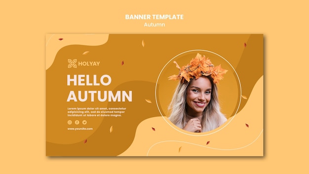 Free PSD autumn concept banner template