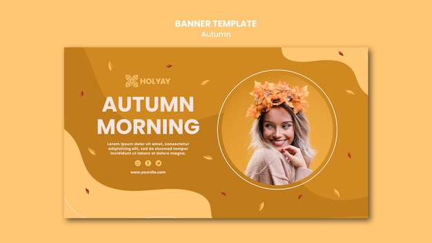 Free PSD autumn concept banner template