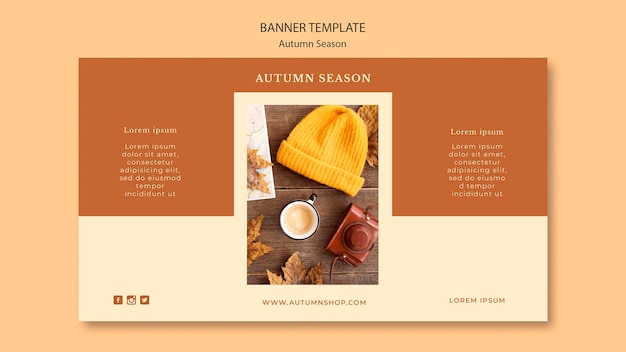 Free PSD autumn concept banner template