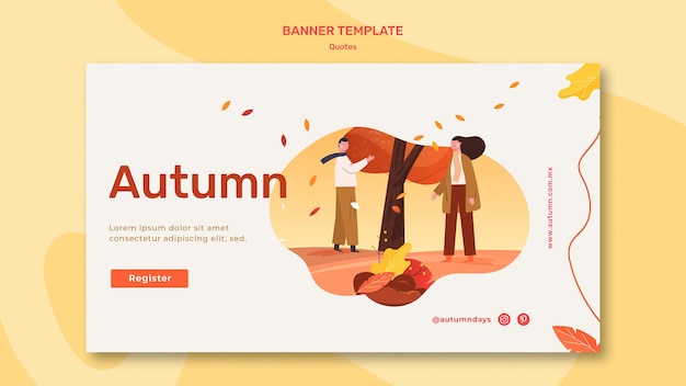 Free PSD autumn concept banner template