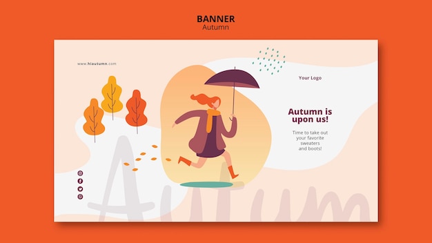 Free PSD autumn concept banner template