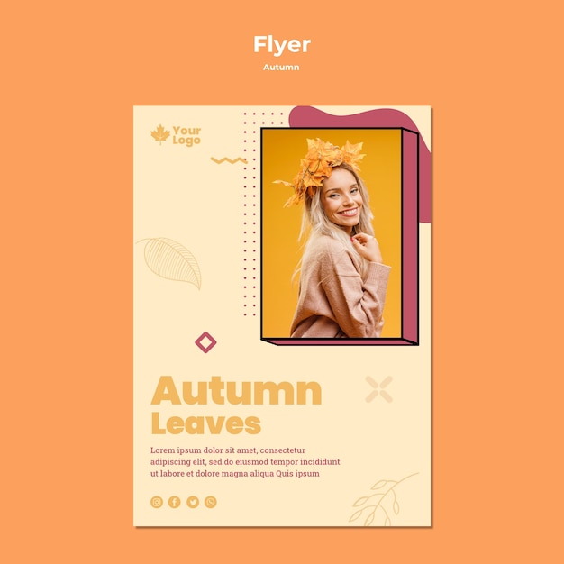 Autumn concept flyer template