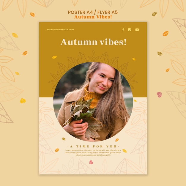 Free PSD autumn concept flyer template