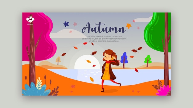 Free PSD autumn concept horizontal banner template